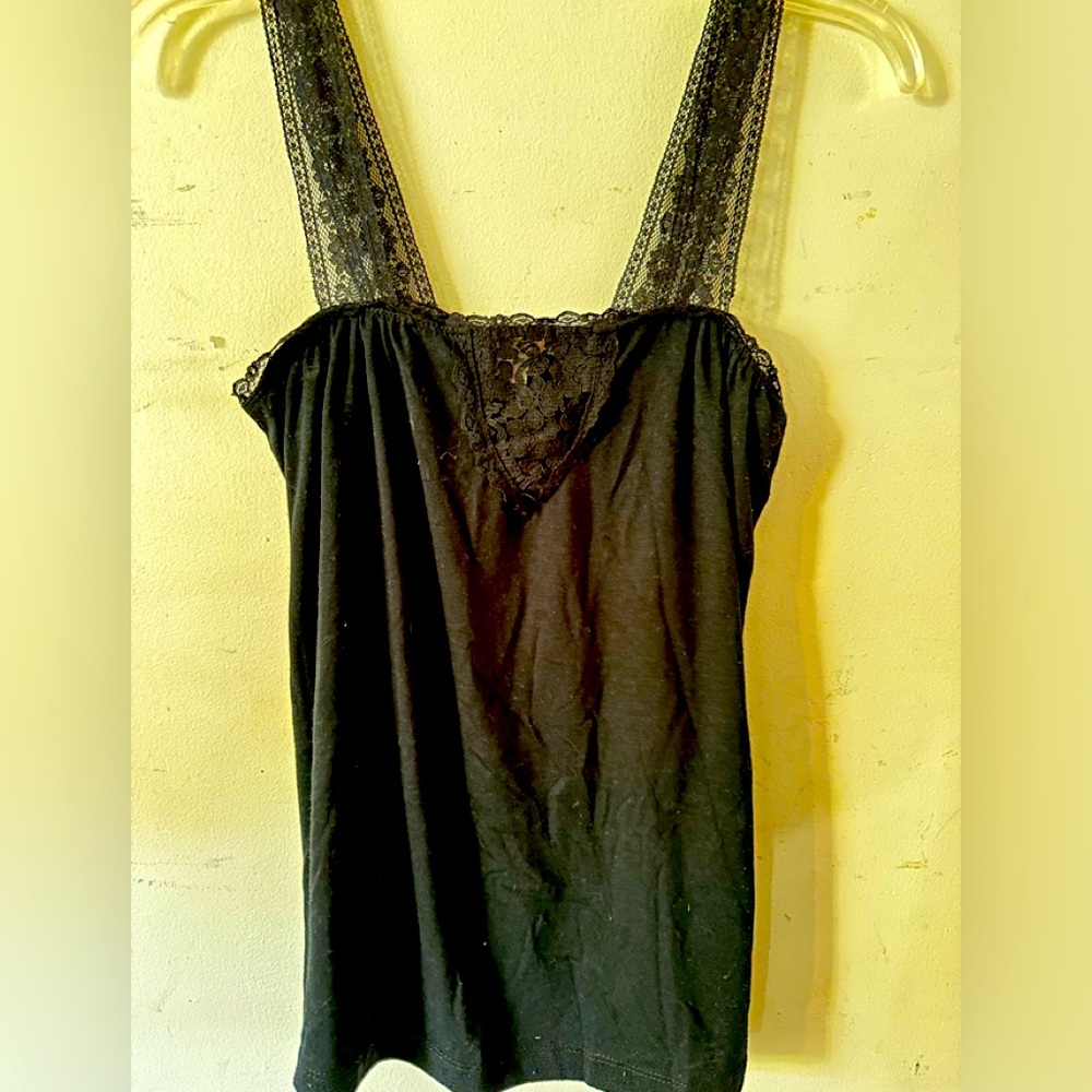 Black Cami Top with lace straps